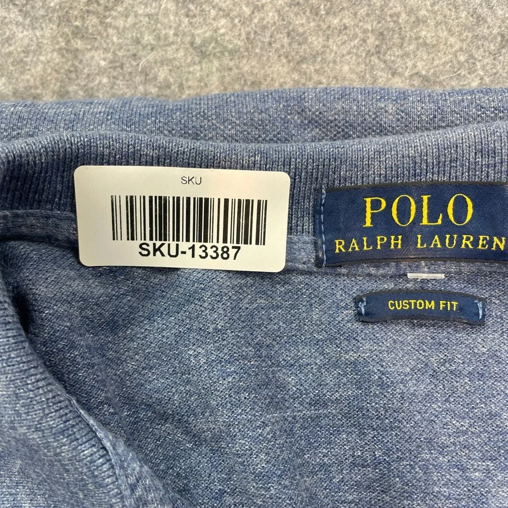 Polo Ralph Lauren Mens Polo Shirt XL Blue Heather Short Sleeve Custom Fit